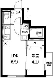 ラドゥセール杉並和田 1LDKの間取図画像