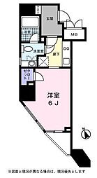 レジディア高輪桂坂 ワンルームの間取図画像