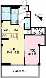 リラ ヴェスタ 1LDKの間取図画像