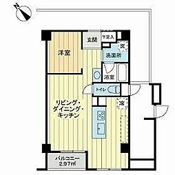 ライオンズマンション大井 1LDKの間取図画像