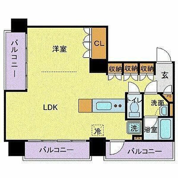 フロリスオーランティウム3 ｜東京都中央区月島１丁目(賃貸マンション1LDK・7階・46.60㎡)の写真 その2