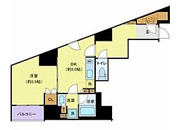 ディアレイシャス西新宿 4階1DKの間取り