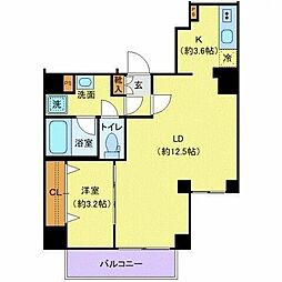ディアレイシャス南砂町 5階1LDKの間取り