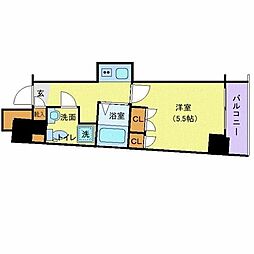 スカイコート三田慶大前壱番館 3階1Kの間取り