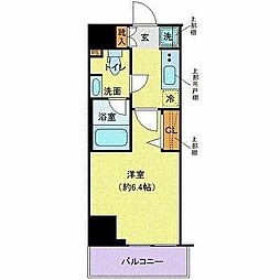 クレヴィスタ大森2 2階1Kの間取り