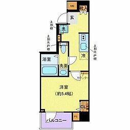 クレヴィスタ戸越公園 5階1Kの間取り