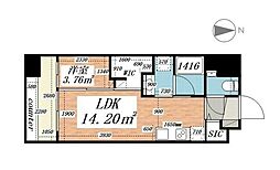 パークルール大手町 5階1LDKの間取り
