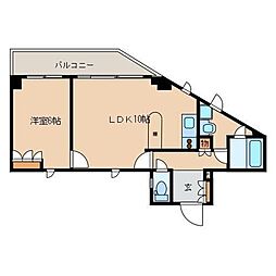 レジディア文京音羽 8階1LDKの間取り