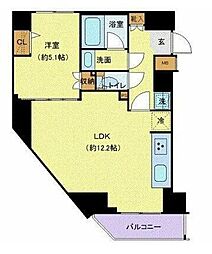 ジェノヴィア新御徒町スカイガーデン 1LDKの間取図画像