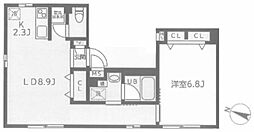 コンポジット日本橋三越前 4階1LDKの間取り
