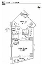 ミレニアムガーデンコート 15階1LDKの間取り