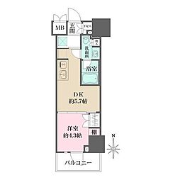 ルフォンプログレ元浅草マークス 902 9階1DKの間取り