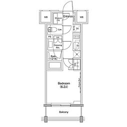 ザ・パークハビオ西大井 6階1Kの間取り