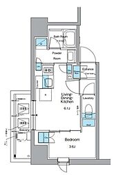 ルフォンプログレ上野御徒町 6階1DKの間取り