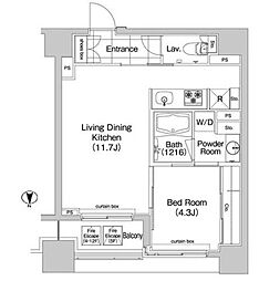 コンフォリア新川 3階1LDKの間取り