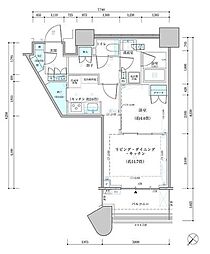パークタワー勝どきサウス 9階1LDKの間取り