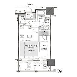 ルジェンテ武蔵小山 8階1LDKの間取り