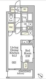 アジールコート松濤 4階1LDKの間取り