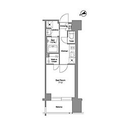 ザ・ケンジントン・レジデンス芝浦 2階1Kの間取り