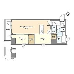 アイフラット品川戸越パークサイド 2階2LDKの間取り