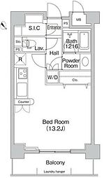 コンフォリア代々木上原 2階ワンルームの間取り
