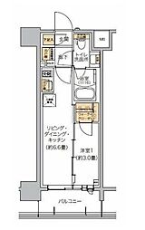 リビオメゾン芝浦 10階1DKの間取り
