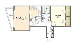 KWレジデンス桜新町 1階1LDKの間取り
