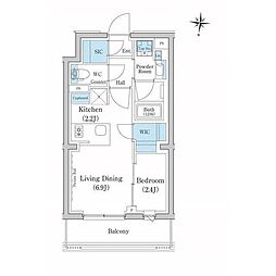 スタイリオ池上サウス 3階1LDKの間取り
