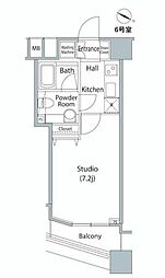 ファーストリアルタワー新宿 18階1Kの間取り