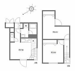 リーガランド恵比寿 5階2LDKの間取り