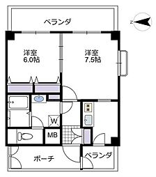 日神パレステージ新宿御苑 7階1DKの間取り