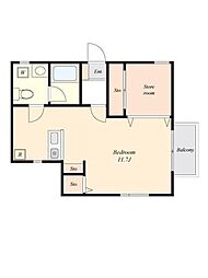 アルベール代田橋 2階ワンルームの間取り