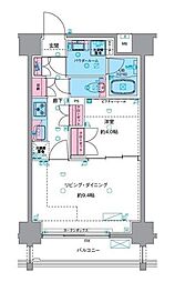 ジェノヴィア浅草6スカイガーデン 8階1LDKの間取り
