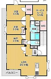 エピドール 3階2SLDKの間取り