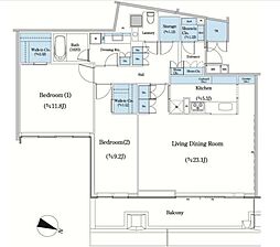 二番町テラス 10階2LDKの間取り