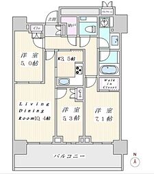 ザ・パークハウス晴海タワーズクロノレジデンス 30階3LDKの間取り