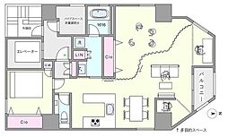 アーバングリーン 6階1SLDKの間取り