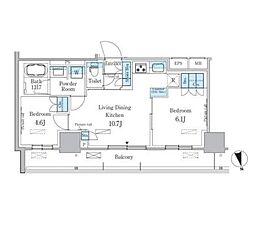 パークアクシス東陽町・親水公園 3階2LDKの間取り