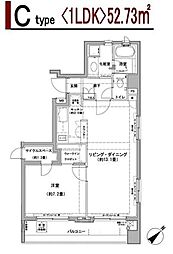 クレジデンス日本橋浜町 3階1LDKの間取り