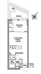 コンフォリア・リヴ渋谷本町 4階1LDKの間取り
