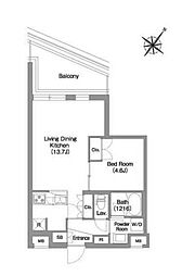 コンフォリア・リヴ渋谷本町 4階1LDKの間取り