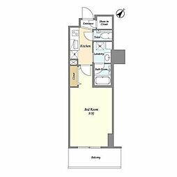 フロンティア新宿タワー 5階1Kの間取り