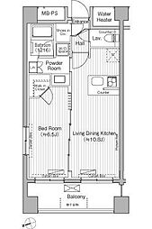 グランハイツ白金 1階1LDKの間取り