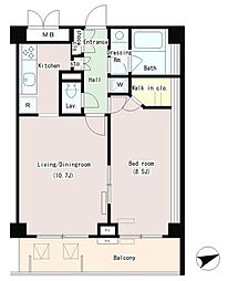 パークプレイス三田 3階1LDKの間取り