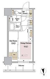 アーバネックス新御徒町 4階1DKの間取り