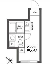 ルクレ神宮前 3階ワンルームの間取り