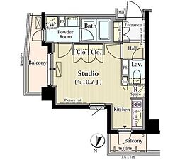 パークアクシス自由が丘テラス 3階ワンルームの間取り