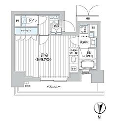 ライオンズフォーシア清澄白河 11階ワンルームの間取り