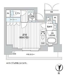 ライオンズフォーシア清澄白河 5階ワンルームの間取り