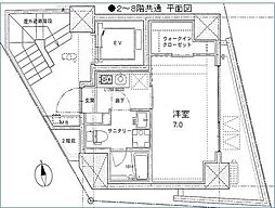 外苑キリンビル 6階1Kの間取り
